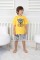 2-8 Yaş Baskılı Tişört Ve Şortlu Sarı Takım