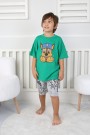 2-8 Yaş Baskılı Tişört Ve Şortlu Yeşil Takım