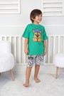 2-8 Yaş Baskılı Tişört Ve Şortlu Yeşil Takım