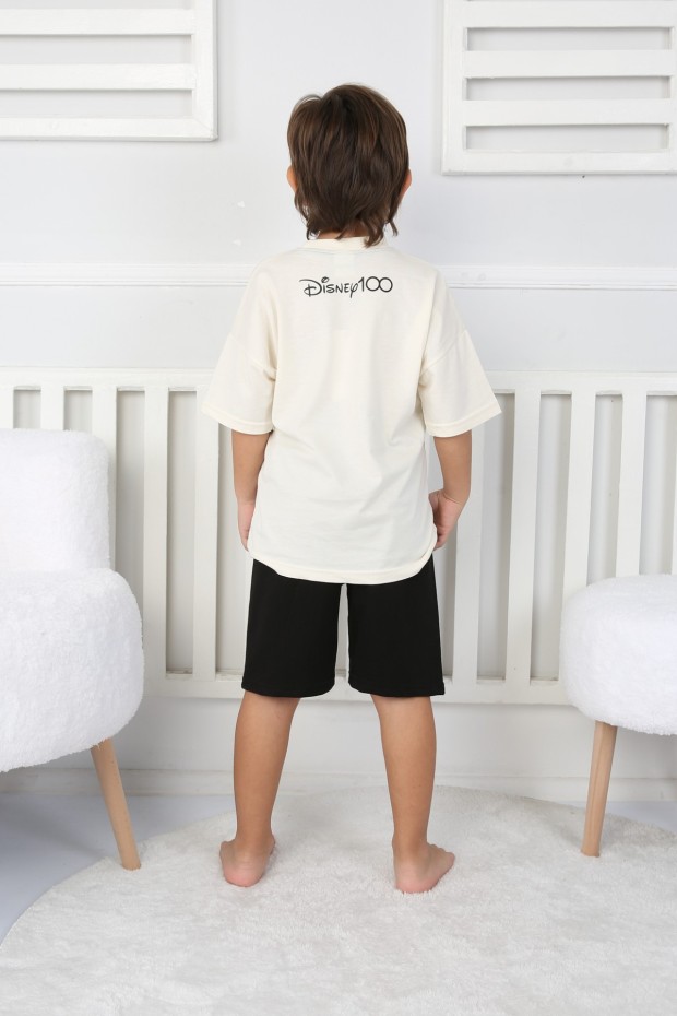 2-8 Yaş Baskılı Tişört Ve Şortlu Krem Takım