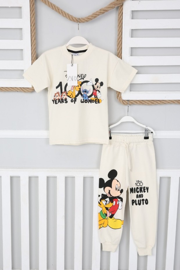 2-8 Yaş Arka Baskılı Krem Takım