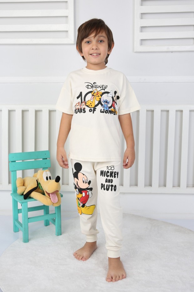 2-8 Yaş Arka Baskılı Krem Takım