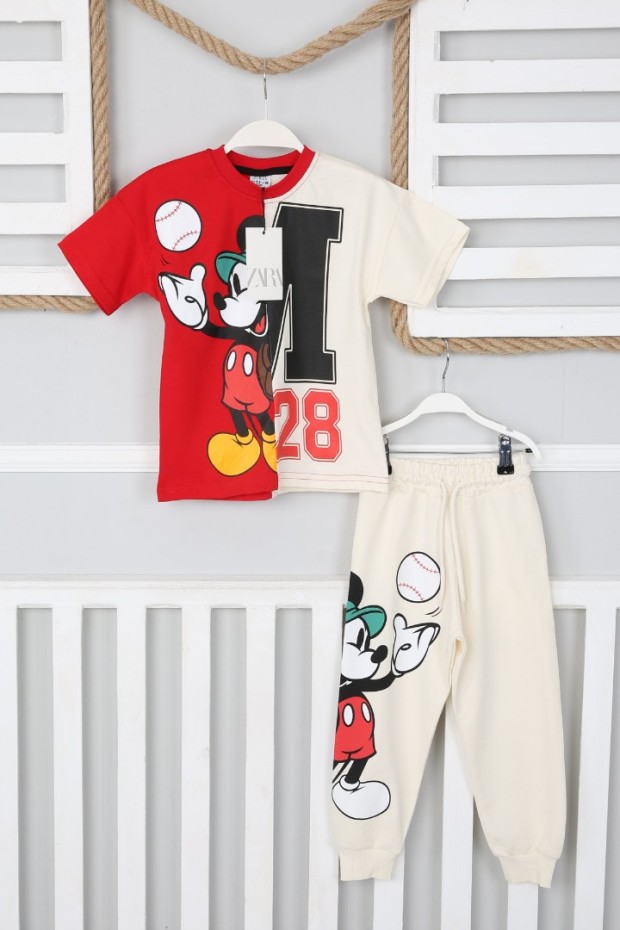 2-8 Yaş Baskılı Kırmızı Takım