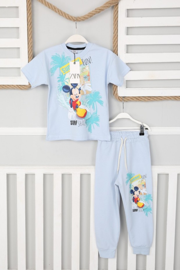 2-8 Yaş Baskılı Mavi Takım