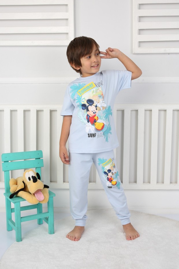 2-8 Yaş Baskılı Mavi Takım