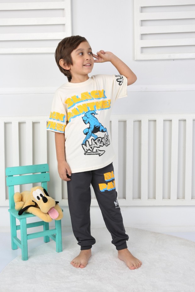 2-8 Yaş Baskılı Krem Takım