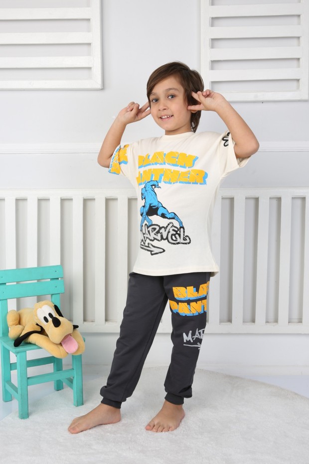 2-8 Yaş Baskılı Krem Takım