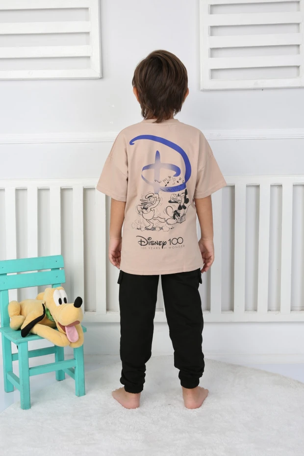 %100 pamuklu Arka Baskılı Vizon Takım