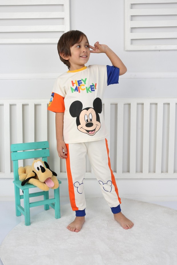 2-8 Yaş Baskılı Krem Takım