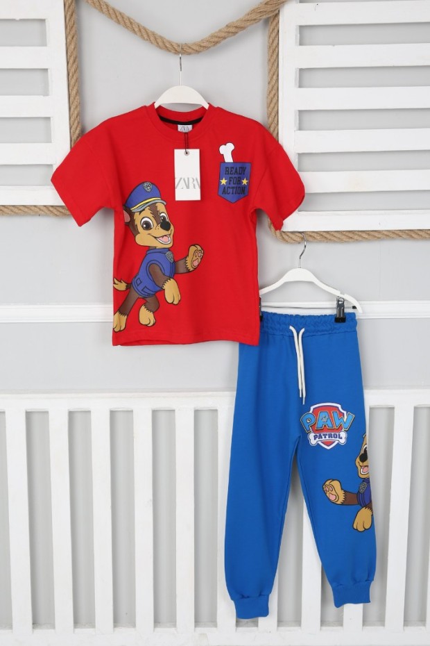 2-8 Yaş Baskılı Kırmızı Takım