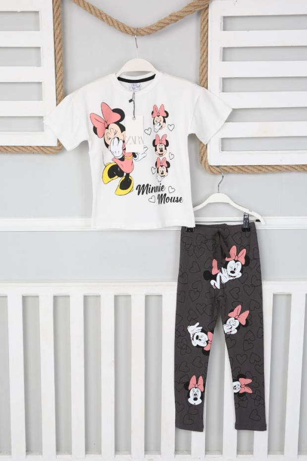 2-8 Yaş Baskılı Beyaz Takım