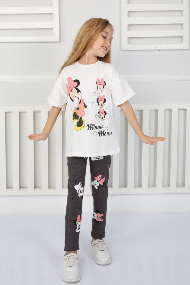 2-8 Yaş Baskılı Beyaz Takım