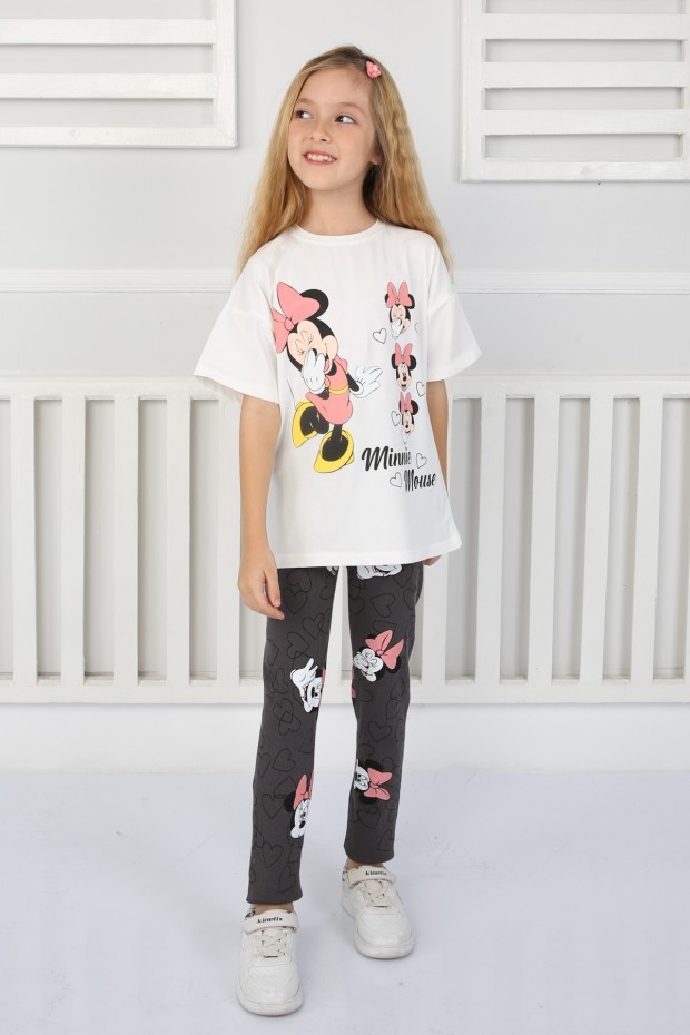 2-8 Yaş Baskılı Beyaz Takım