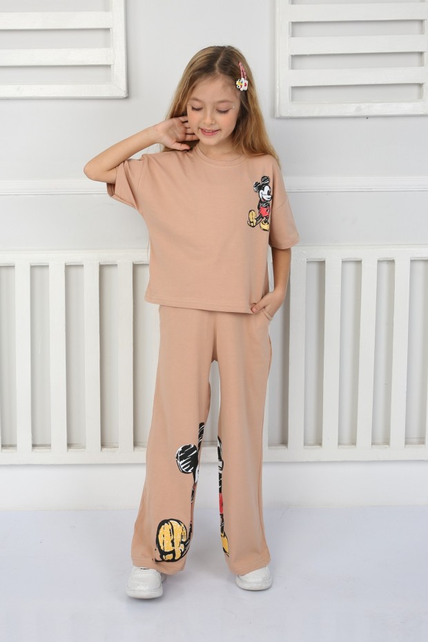 2-8 Yaş Pantolonlu Kahve Takım