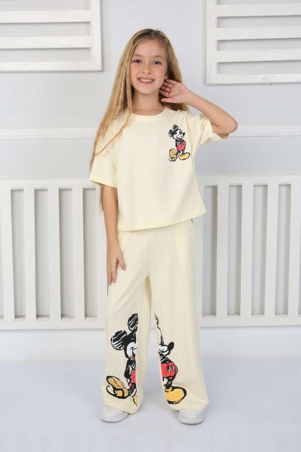 2-8 Yaş Pantolonlu Krem Takım