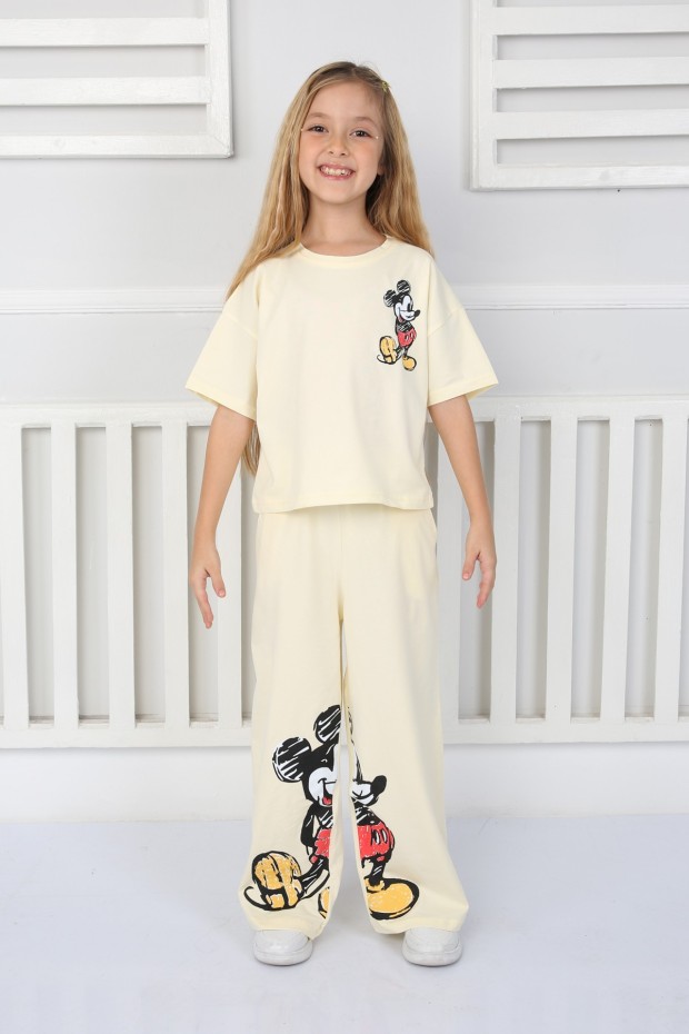 2-8 Yaş Pantolonlu Krem Takım