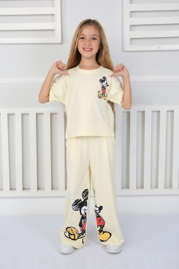 2-8 Yaş Pantolonlu Krem Takım