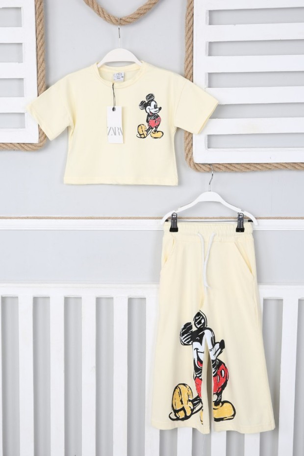 2-8 Yaş Pantolonlu Krem Takım