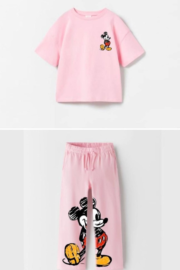 2-8 Yaş Pantolonlu Pembe Takım