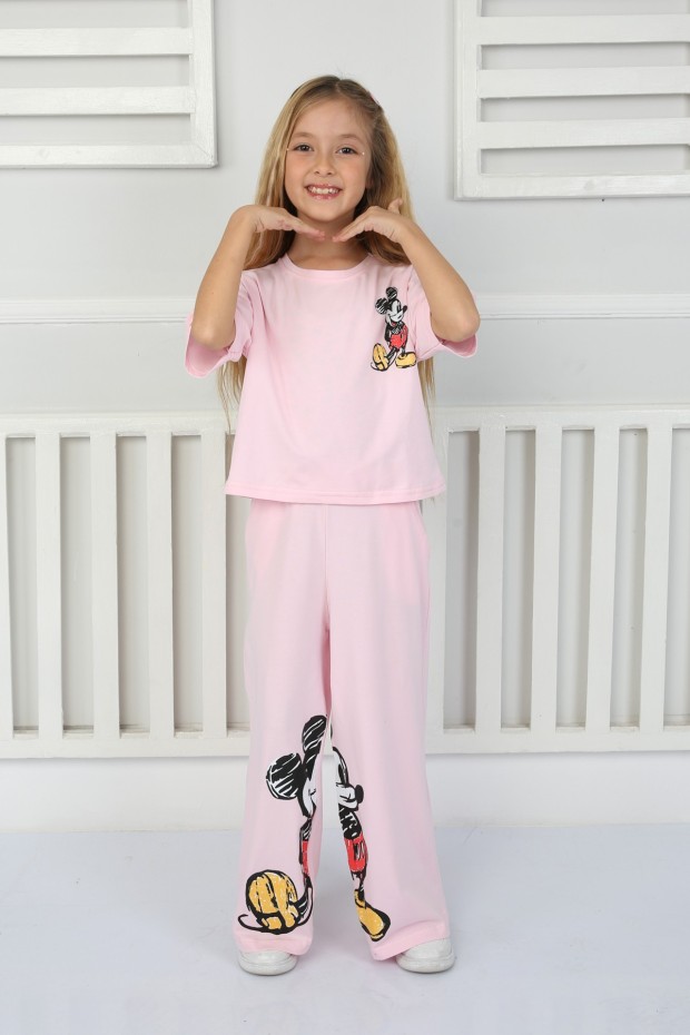 2-8 Yaş Pantolonlu Pembe Takım