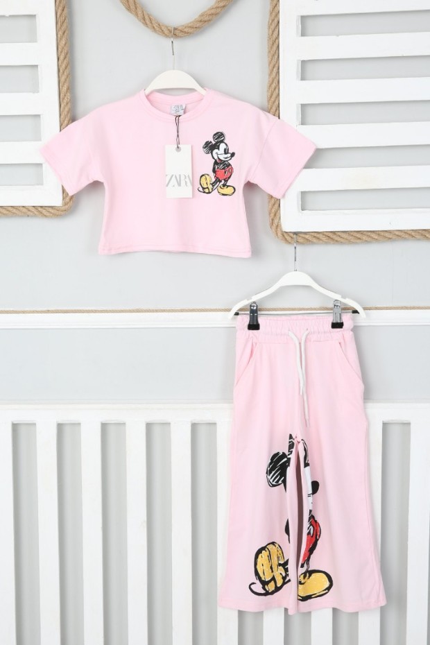 2-8 Yaş Pantolonlu Pembe Takım