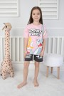 2-8 Yaş Baskılı Tişört Ve Şortlu Pembe Takım
