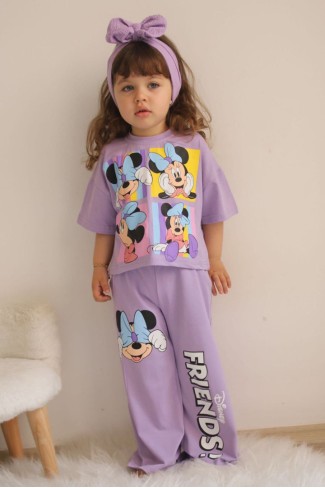 Baskılı Lila Takım