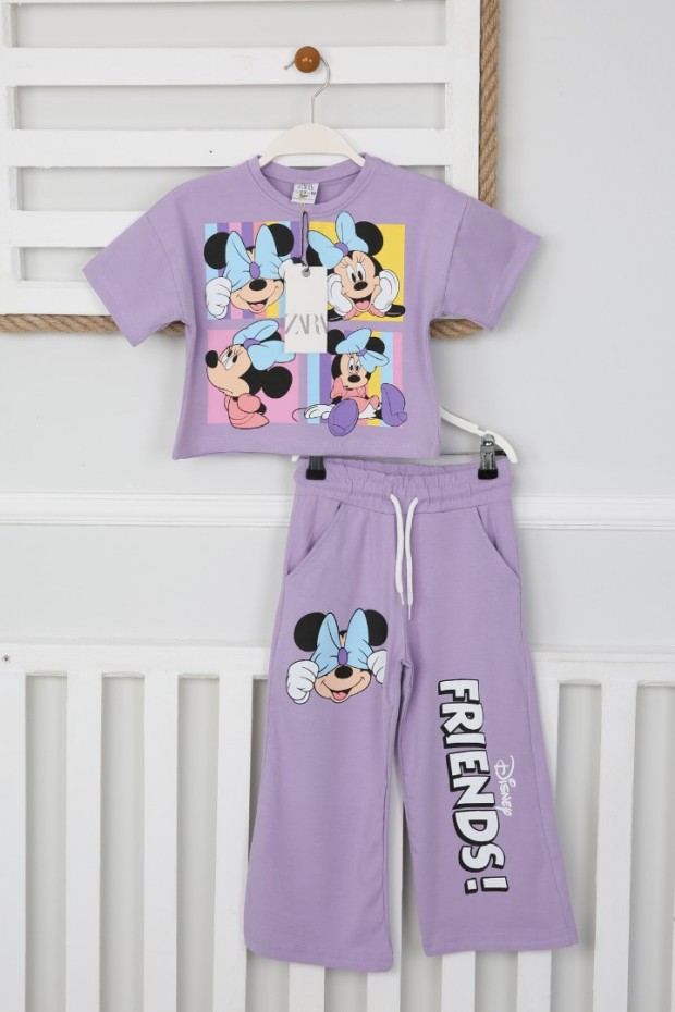 Baskılı Lila Takım