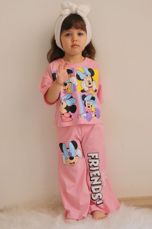 Baskılı Pembe Takım