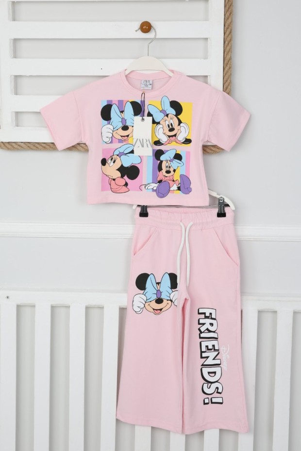 Baskılı Pembe Takım