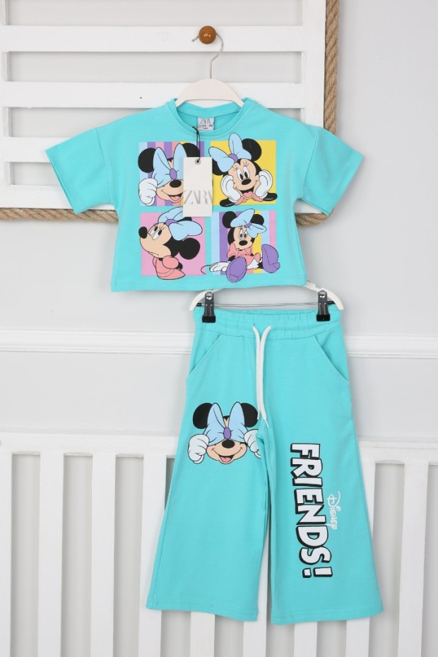 Baskılı Turkuaz Takım