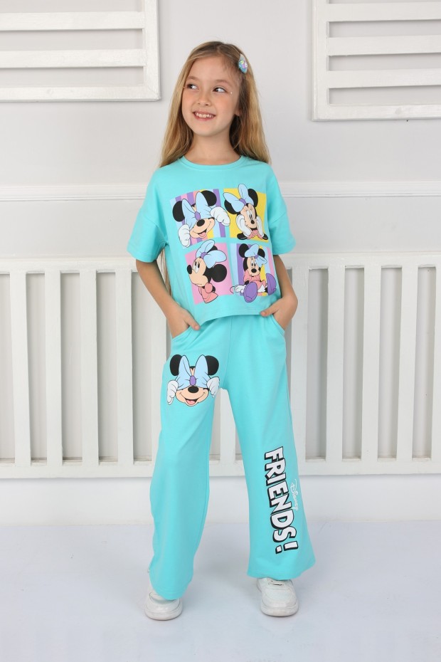 Baskılı Turkuaz Takım