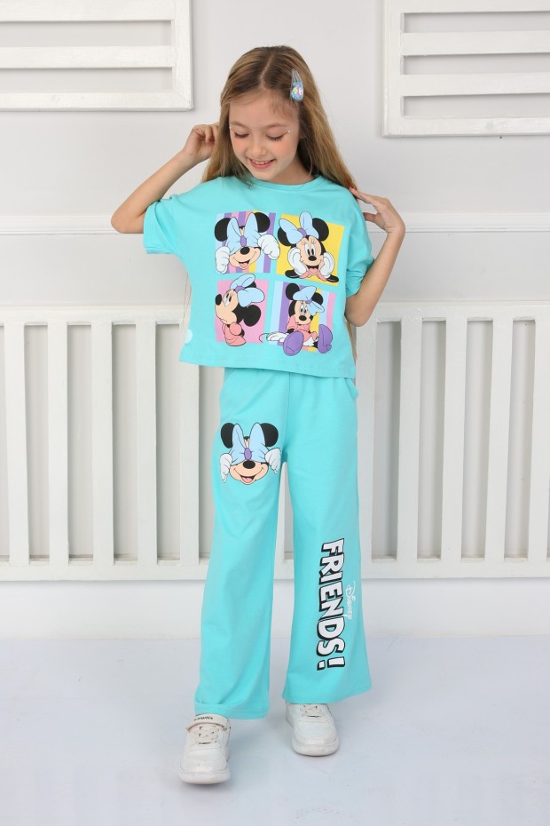 Baskılı Turkuaz Takım