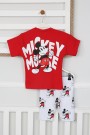 Baskılı Tişört Ve Taytlı Kırmızı Takım