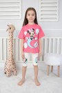 Baskılı Tişört Ve Taytlı Pembe Takım