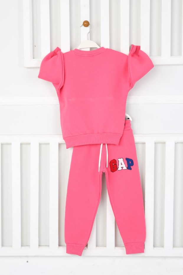 Üç İplik Şardonlu Baskılı Pembe Takım 