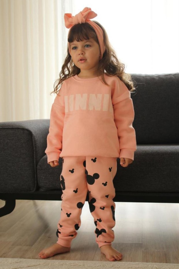 Üç İplik Şardonlu Arka Baskılı Pudra Takım 