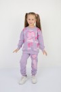 Üç İplik Şardonlu Baskılı Lila Takım 