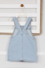 Baskılı Askılı Mavi Kot Elbise