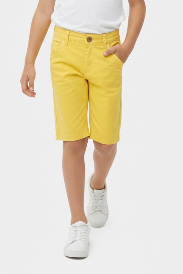 Erkek Çocuk Düz Yazlık Günlük Kullanım Şık Gabardin Şort Kapri  