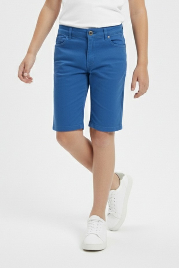 Erkek Çocuk Düz Yazlık Günlük Kullanım Şık Gabardin Şort Kapri 