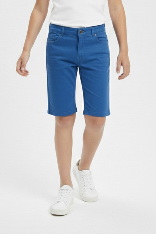 Erkek Çocuk Düz Yazlık Günlük Kullanım Şık Gabardin Şort Kapri 